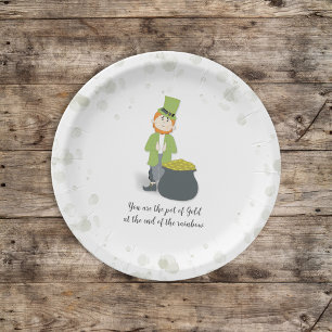 Cute Simple Leprechaun St. Patrick's Day Whimsical Pappteller