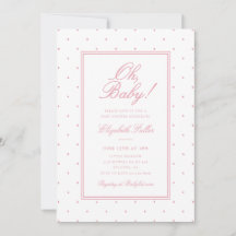 Cute Simple Pink Polka Dot Baby Shower