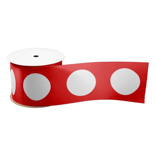 Cute Simple Red and White Polka Dots Satinband (Spule)
