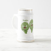 Cute singing artichokes vegetable cartoon bierglas (Vorderseite Links)