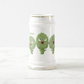 Cute singing artichokes vegetable cartoon bierglas (Mittel)