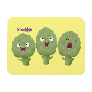 Cute singing artichokes vegetable cartoon magnet