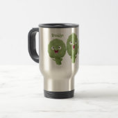 Cute singing artichokes vegetable cartoon reisebecher (Vorderseite Links)