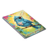 Cute Singing Blue Bird Spiral Photo Notebook   Notizblock (Rechte Seite)
