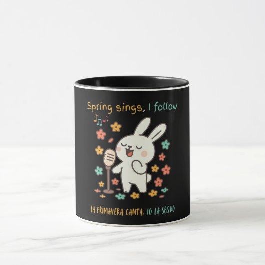 Cute Singing Bunny Spring Mug Tasse (Zentrum)