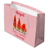 Cute singing chilli peppers cartoon illustration große geschenktüte (Rückseite Schrägansicht)