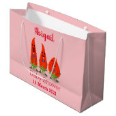 Cute singing chilli peppers cartoon illustration große geschenktüte (Vorderseite Schrägansicht)