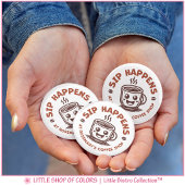 Cute Sip Happens Kaffee-Thema Button