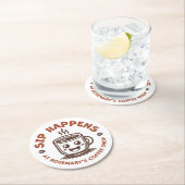 Cute Sip Happens Kaffee-Thema Runder Pappuntersetzer (Vor Ort)
