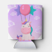 Cute Sitting Unicorn and Balloons Lilac Dosenkühler (Rückseite)