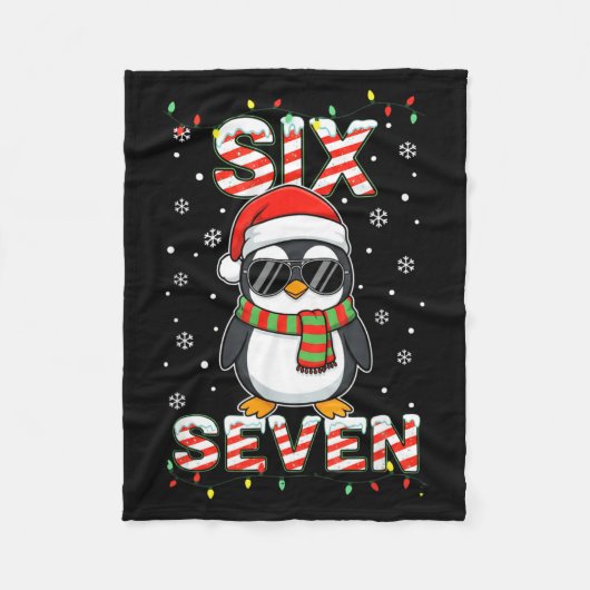 Cute Six Seven 67 Penguin Kids Christmas Holiday  Fleecedecke (Vorderseite)