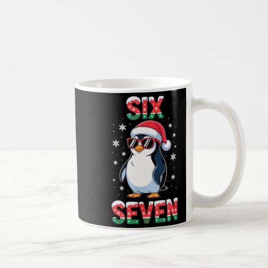 Cute Six Seven 67 Penguin Kids Christmas Holiday  Kaffeetasse (Rechts)