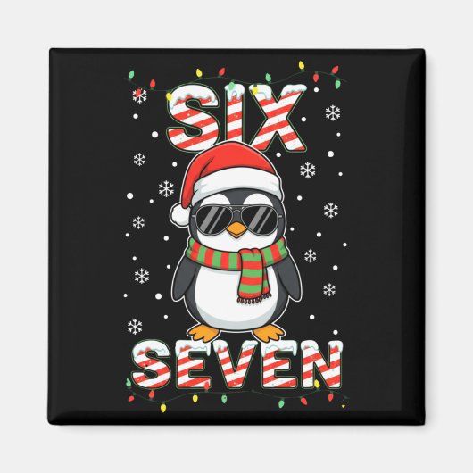 Cute Six Seven 67 Penguin Kids Christmas Holiday L Magnet (Vorne)