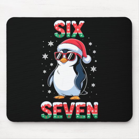Cute Six Seven 67 Penguin Kids Christmas Holiday Mousepad (Vorne)