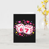 Cute Six Seven 6 7 Dice Valentines Day Shirt Funny Karte (Gelbe Blume)