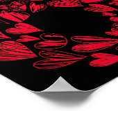 Cute Six Seven Love 67 Hearts Couple Number 6 Comf Poster (Ecke)