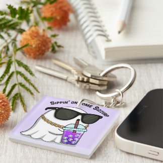 Cute Sizzurp Ghost Keychain – Funny Kawaii Ghost C Schlüsselanhänger