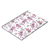 Cute Skater Girl Unicorn Roller Skate Pattern Notizblock (Linke Seite)