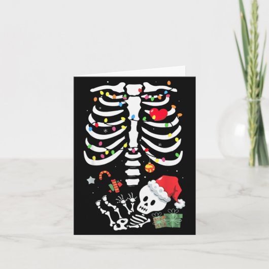 Cute Skeleton Baby Xmas Maternity Mom Pregnancy Ch Karte (Vorderseite)