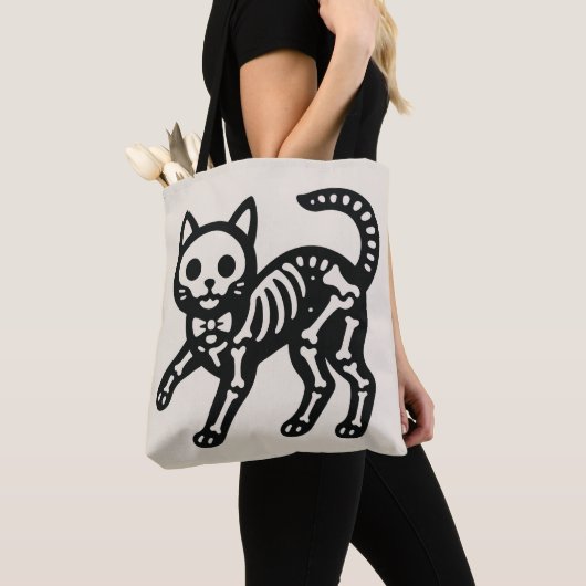 Cute Skeleton Cat Tasche (Von Nahem)