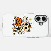 Cute Skeleton Cat with Pumpkin Case-Mate iPhone Hülle (Rückseite (Horizontal))