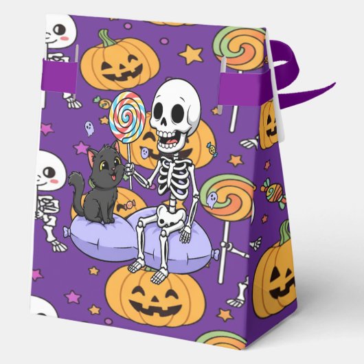 Cute Skeleton Fun For Halloween Geschenkschachtel (Rückseite)