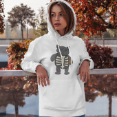 Cute Skeleton Kitty Cat Halloween Hoodie