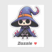 Cute Skeleton Witch - Halloween Kawaii Aufkleber (Blatt)