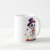 Cute Skeleton With Candy Halloween Mug Kaffeetasse (VorderseiteRechts)