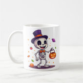 Cute Skeleton With Candy Halloween Mug Kaffeetasse (Links)