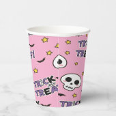 Cute Skeletons Pink For Halloween Pappbecher (Rechts)