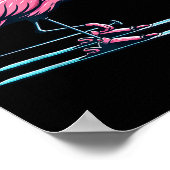 Cute skiing flamingo design winter sports poster (Ecke)