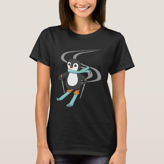 Cute Skiing Penguin Animal   Penguins T-Shirt (Vorderseite)