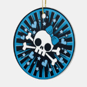 Cute Skull and Crossbones Ceramic Ornament (Links)