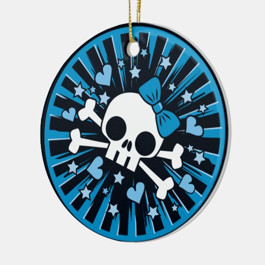 Cute Skull and Crossbones Ceramic Ornament (Links)