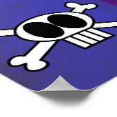 Cute Skull and Crossbones with Big Black Eyes Poster (Ecke)