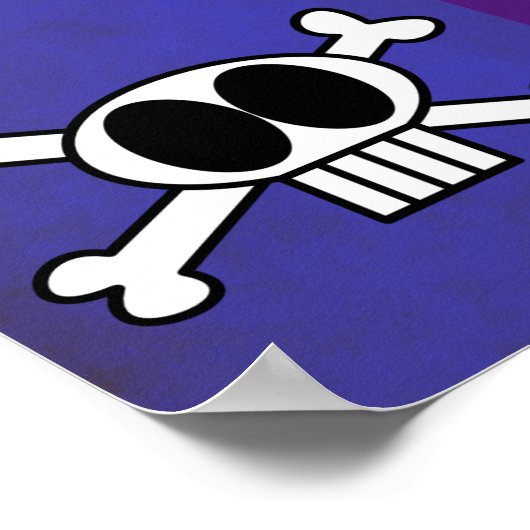 Cute Skull and Crossbones with Big Black Eyes Poster (Ecke)