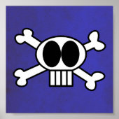 Cute Skull and Crossbones with Big Black Eyes Poster (Vorne)