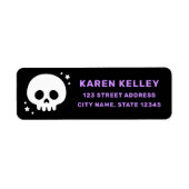 Cute skull with stars black purple return address (Vorne)