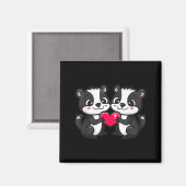 Cute Skunk In Love Couple Heart _ Valentines Day Magnet (Vorderseite/Rückseite)