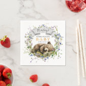 Cute Sleeping Baby Bear Baby Shower Napkins Serviette (Beispiel)