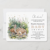 Cute Sleeping Baby Doe Baby Shower Einladung (Vorderseite)