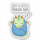 Cute Sleeping Baby Dragon Just A Little Nap Aufkleber (Vorderseite)