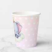 Cute Sleeping Baby Elephant Baby Shower Paper Cups Pappbecher (Rückseite)