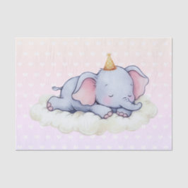 Cute Sleeping Baby Elephant Baby Shower Seidenpapier