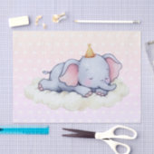 Cute Sleeping Baby Elephant Baby Shower Seidenpapier (Handwerk)