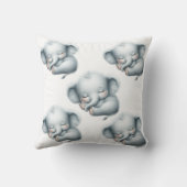 Cute Sleeping Baby Elephant on Cloud - Nursery Dec Kissen (Rückseite)