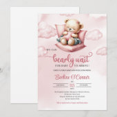 Cute sleeping bear we can bearly wait for baby einladung (Vorne/Hinten)