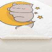Cute Sleeping Cat on Crescent Moon Sherpadecke (3/4)