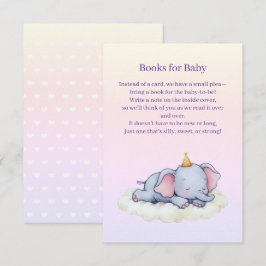 Cute Sleeping Elephant Baby Shower Enclosure Card Begleitkarte